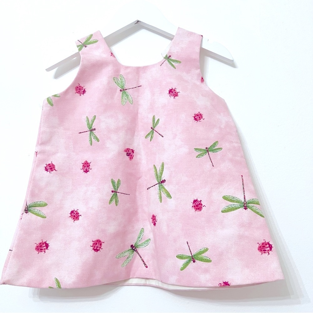 🤍Pink Dress with Dragonfly Print